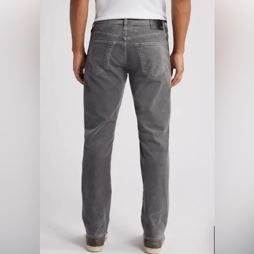 AG Adriano Goldschmied Mens Everett Slim Straight Gray Corduroy Pants, 33x34 EUC